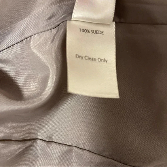 Ecru 100% Suede Collarless Blazer - Drawstring Peplum Waist - Business Casual - Picture 6 of 7